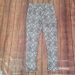 Seven 7 Womens Jeans Gray 10 Tummyless High Rise Skinny Snake Print